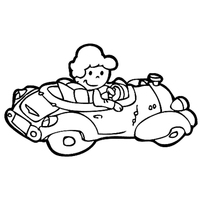 Desenho de Mulher motorista para colorir