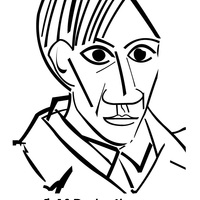 Desenho de Autorretrato Pablo Picasso para colorir