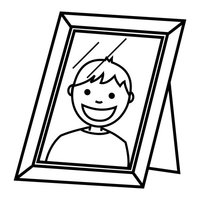 Desenho de Porta-retrato com foto de menino para colorir
