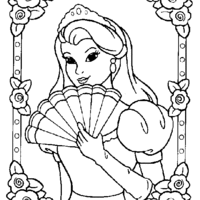 Desenho de Retrato de princesa para colorir