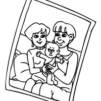 Desenho de Retrato de família para colorir