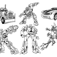 Desenho de Personagens de Transformers para colorir