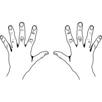 Desenho de Dedos e unhas para colorir