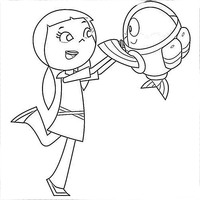 Desenho de Peixonauta e Marina para colorir