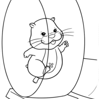 Desenho de Zhu Zhu Pets brincando na roda para colorir