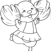 Desenho de Zhu Zhu Pets cheerleader para colorir