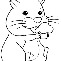 Desenho de Zhu Zhu Pets comendo cupcake para colorir