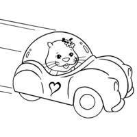 Desenho de Zhu Zhu Pets dirigindo carro para colorir