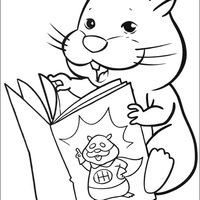 Desenho de Zhu Zhu Pets lendo revista para colorir