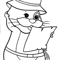 Desenho de Zhu Zhu Pets lendo para colorir