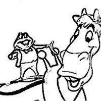 Desenho de Sr Sapo e o burro para colorir