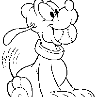 Desenho de Pluto baby com bola para colorir