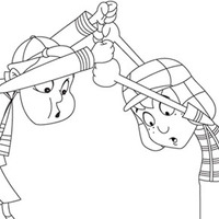 Desenho de Chaves e Quico para colorir