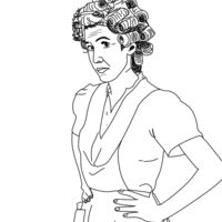 Desenho de Dona Florinda para colorir