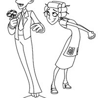 Desenho de Dona Florinda e Professor Girafales para colorir