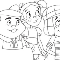 Desenho de Nhonho, Pops e Chaves para colorir