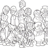 Desenho de Personagens da vila do Chaves para colorir
