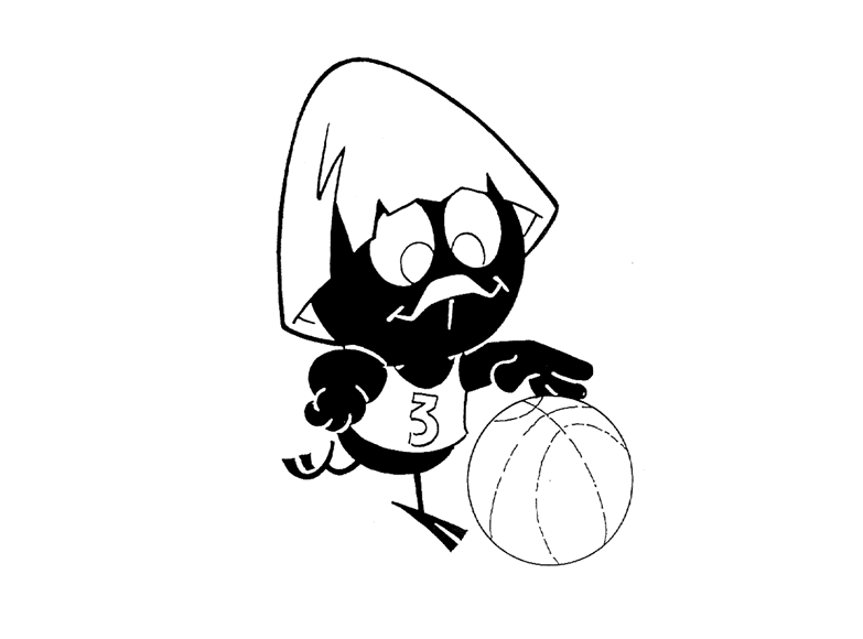 Calimero jogando basquete