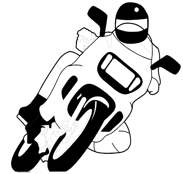 Desenho de Moto de corrida para colorir - Tudodesenhos