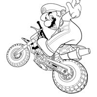 Desenho de Mario moto para colorir