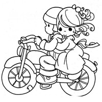 Desenho de Momentos Preciosos - Moto para colorir