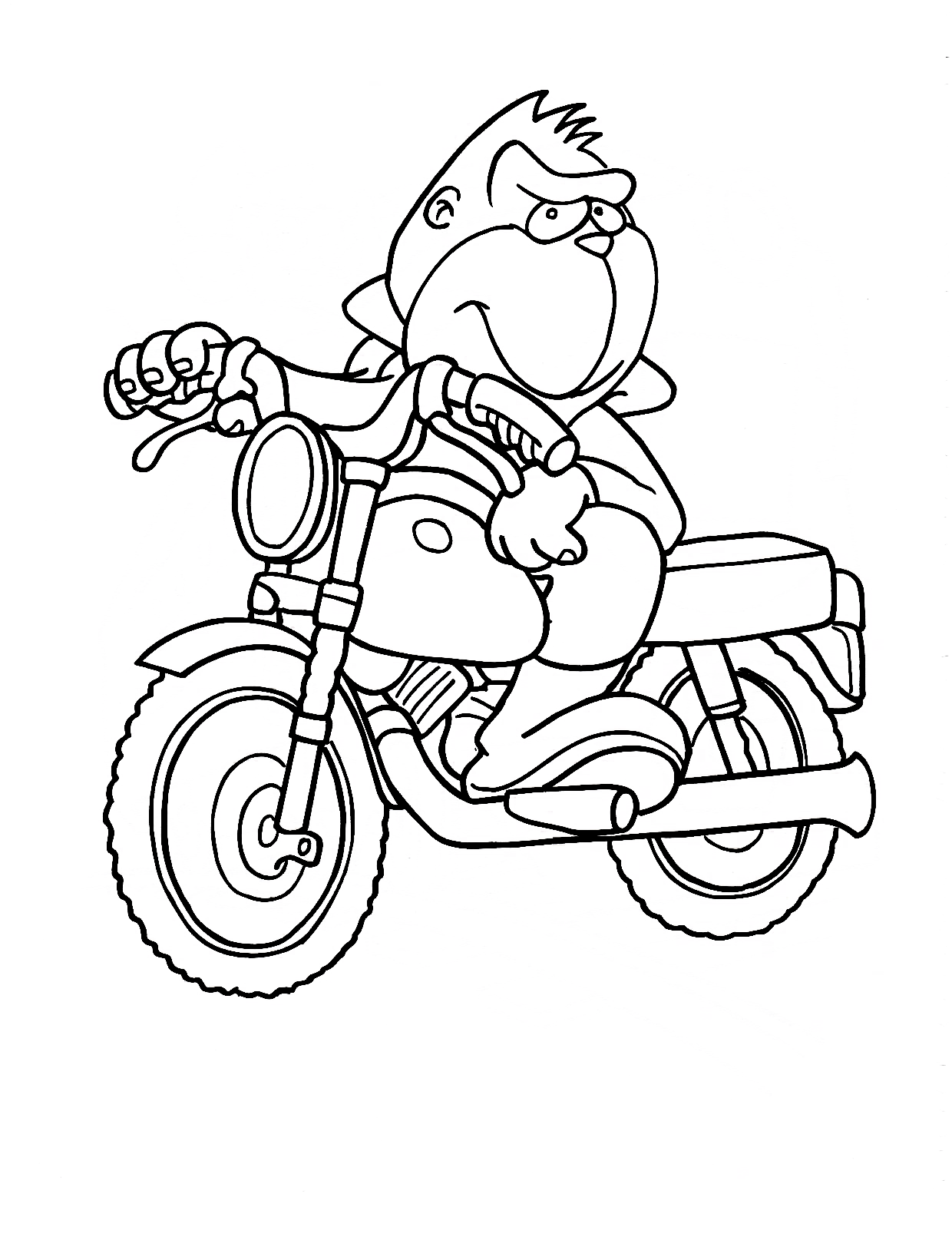 Desenho e Imagem Motocicleta Macaco para Colorir e Imprimir Grátis para  Adultos e Crianças 