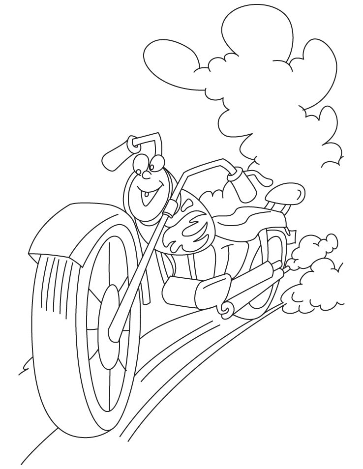 Desenho de Corrida de moto para colorir - Tudodesenhos