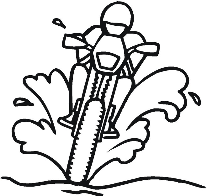 Desenhos para colorir de desenho de uma moto de corrida com seu