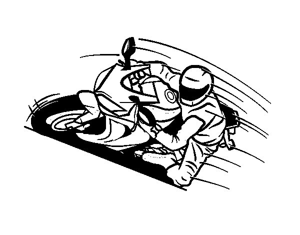 Desenho de Moto de corrida para colorir - Tudodesenhos