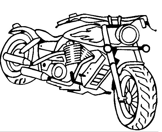 Desenhos de Uma Motocicleta para Colorir e Imprimir 