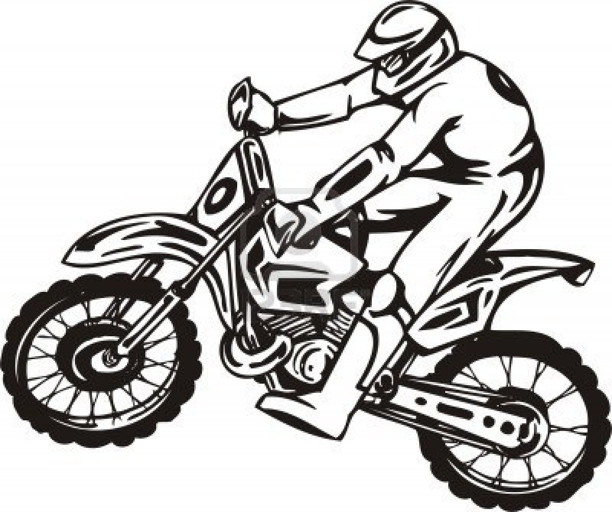 Desenhos para colorir de desenho de uma corrida de motocross para