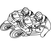 Desenho de Motoqueiros de Fórmula GP para colorir