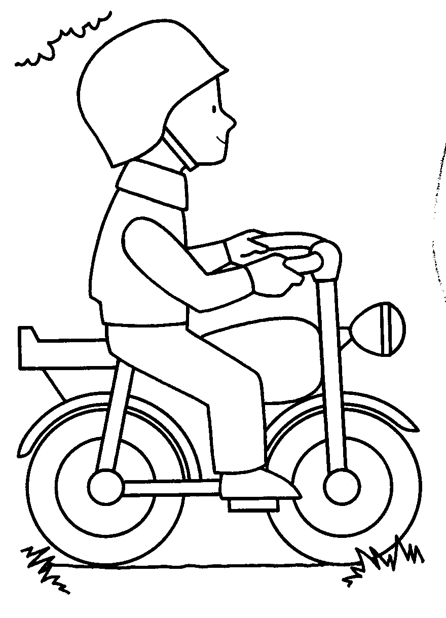 Desenho de Moto para colorir - Molde e imagens para imprimir