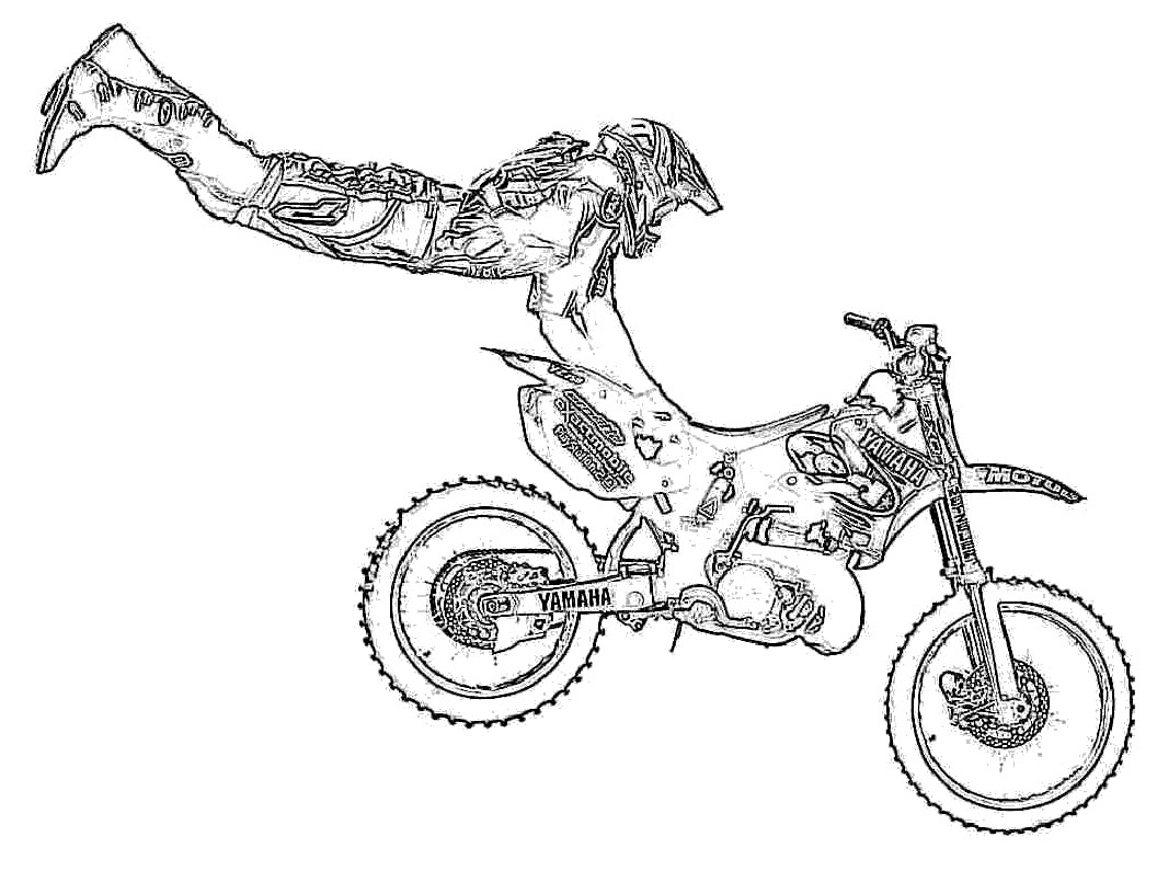 Manobra motocross para colorir - Imprimir Desenhos