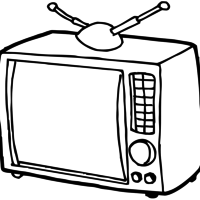 Desenho de Televisão antiga para colorir