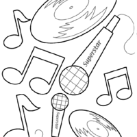 Desenho de Coisas de música para colorir