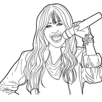 Desenho de Hannah Montana cantora para colorir