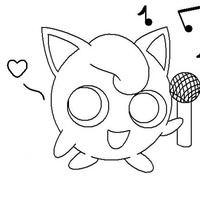 Desenho de Jigglypuff cantando para colorir