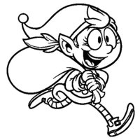 Desenho de Duende carregando saco para colorir