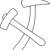 Desenho de Martelo e machadinha para colorir