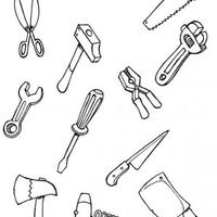 Desenho de Várias ferramentas para colorir