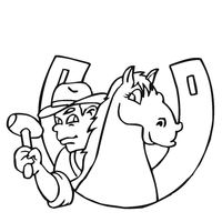 Desenho de Ferradura de cavalo para colorir