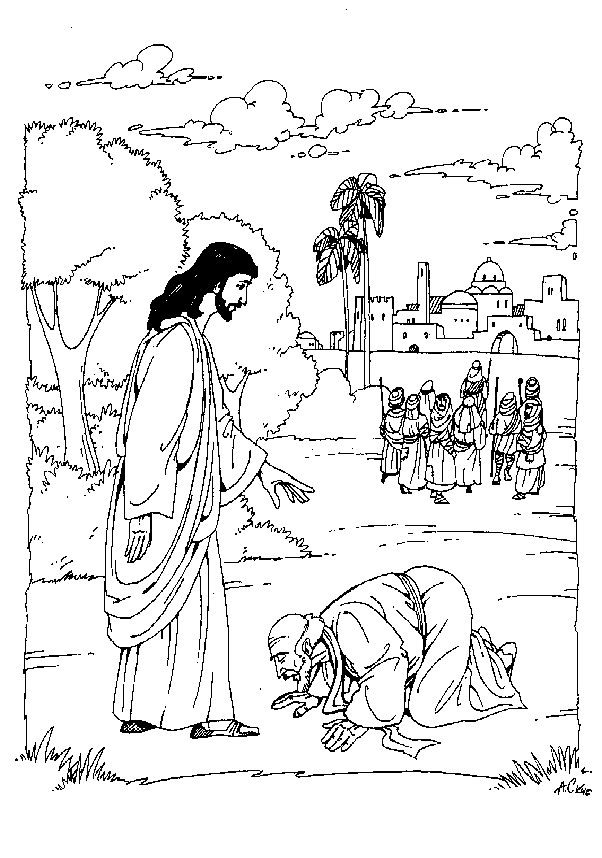 Jesus ajudando leproso