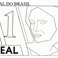 Desenho de 1 real para colorir