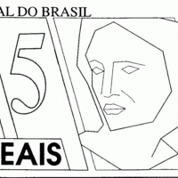 Desenho de 5 reais para colorir