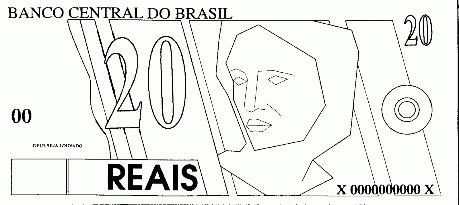 Desenho De 20 Reais Para Colorir Tudodesenhos