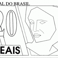 Desenho de 20 reais para colorir