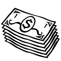 Desenho de Notas de dinheiro para colorir