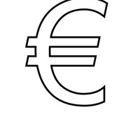 Desenho de Símbolo do euro para colorir