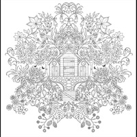 Desenho de Casa florida para adultos para colorir